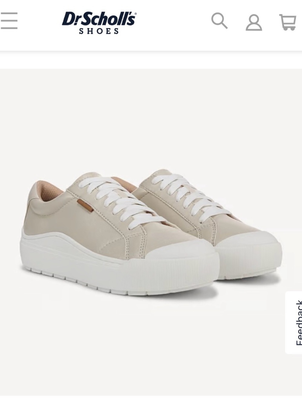 Dr. Scholl's Time Off Champagne Faux Leather Sneakers, size 9.5 wide